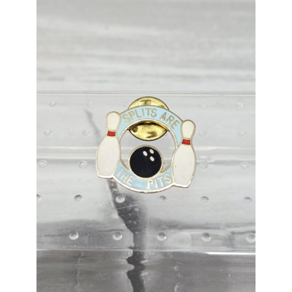 Bowling Lapel Pin -‎ Vintage Bowler Alley Ball Team Pins Splits Are The Pits Pin